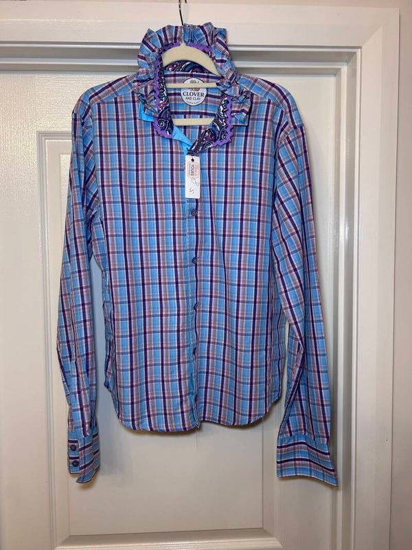 Ladies Ruffle Collar Button up Shirt