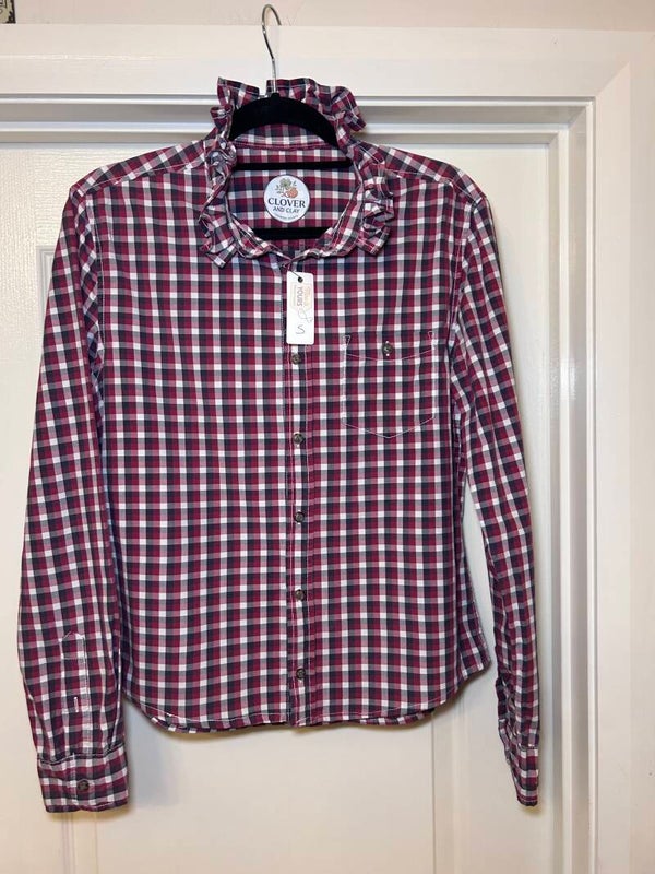Ladies Ruffle Collar Button up Shirt