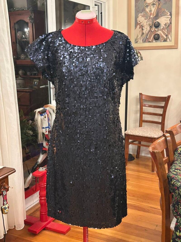 Table Eight Gunmetal Blue Sequin Dress