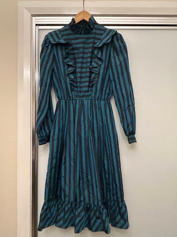 Vintage 1980’s ruffle stripe dress