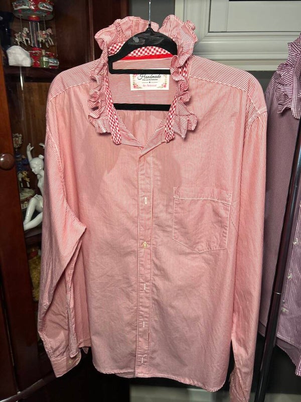 Ruffle Collar Shirt- Rescued Mens Shirt
