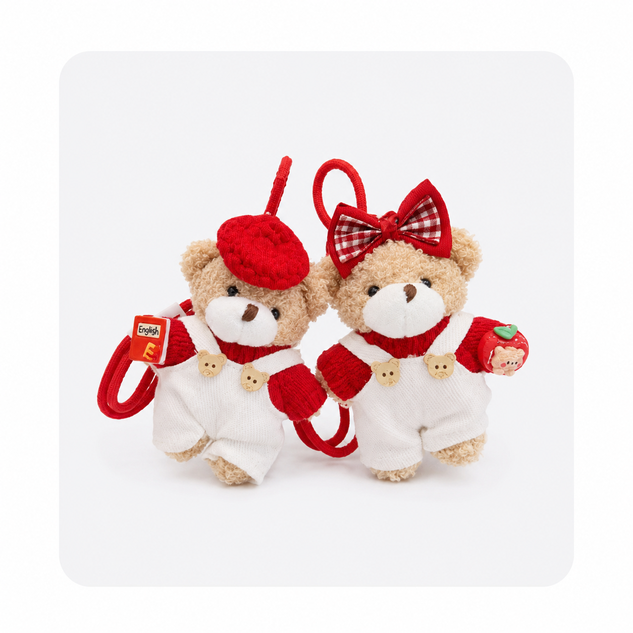 Porte Clés - Peluche mini ours couple