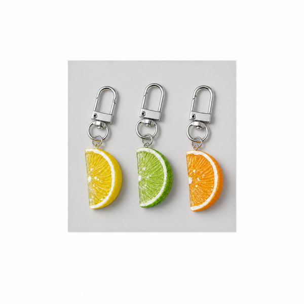 Porte Clés - Résine fruits exotique  1 pièces