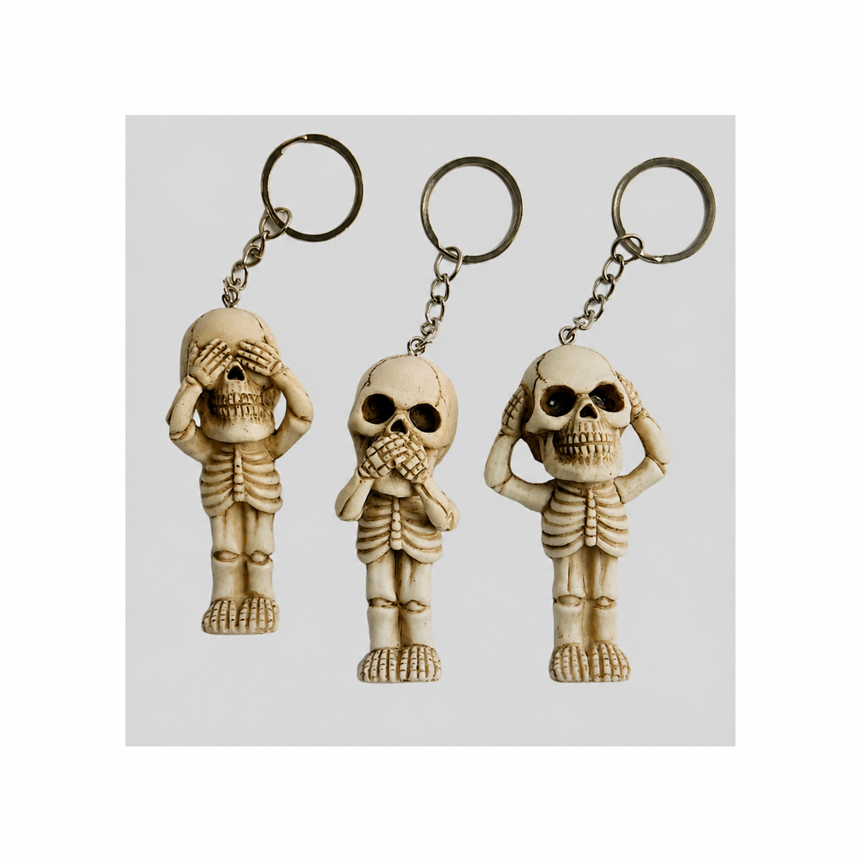 Porte Clés - Résine squelette crâne halloween