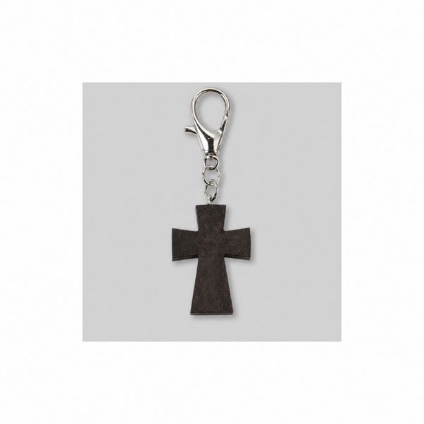 Porte Clés Croix  - Bois naturel lot x 10