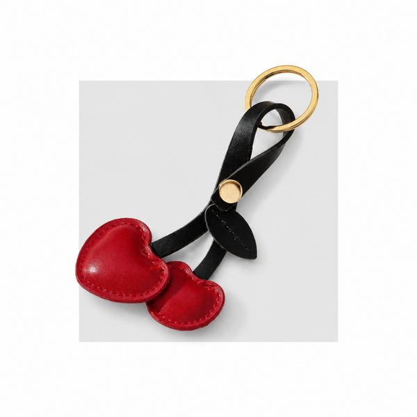 Porte Clés - Cuir Cerise