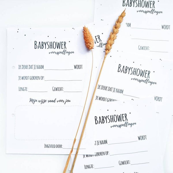 Babyshower voorspellingskaarten | 10 stuks