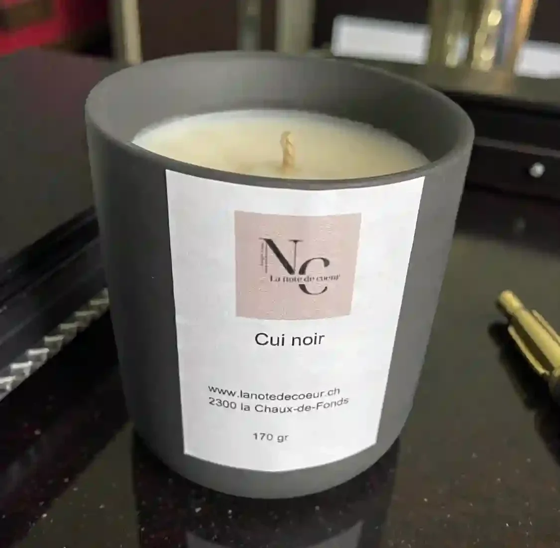 Bougie Cuir Noir - 170g