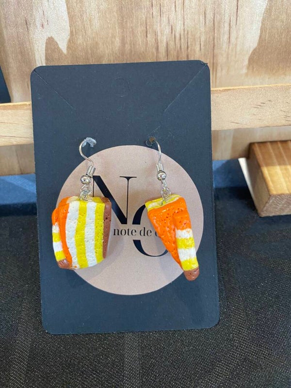 Boucle d'oreille Tarte Citron-Orange