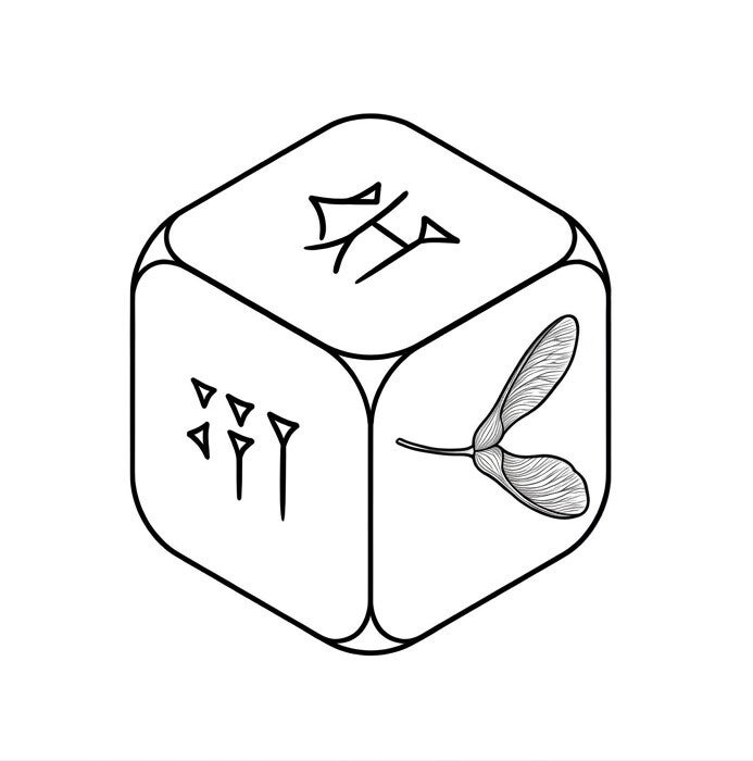 Dés divinatoires et plateau à dés