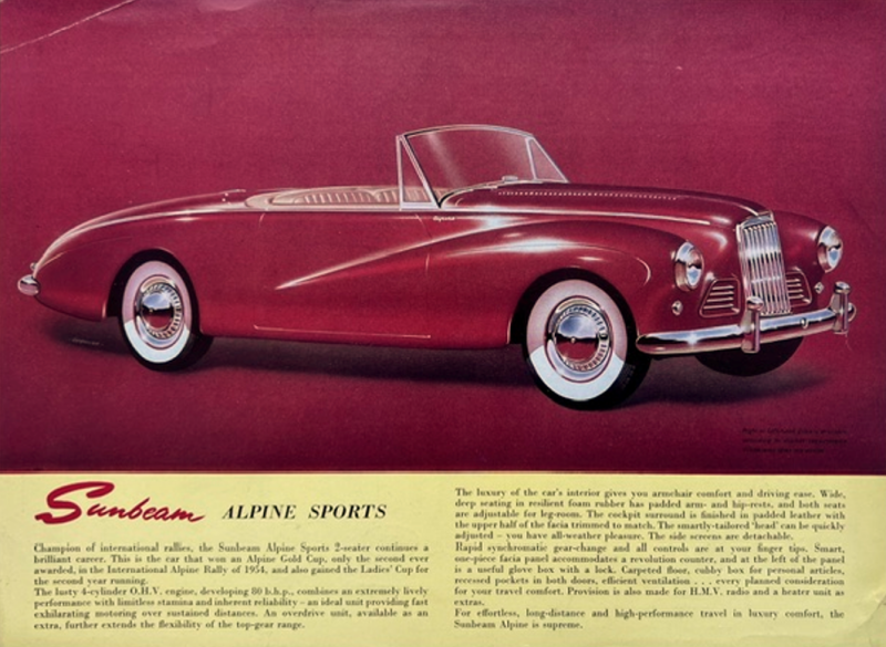 1954 Sunbeam Alpine Sports original sales brochure