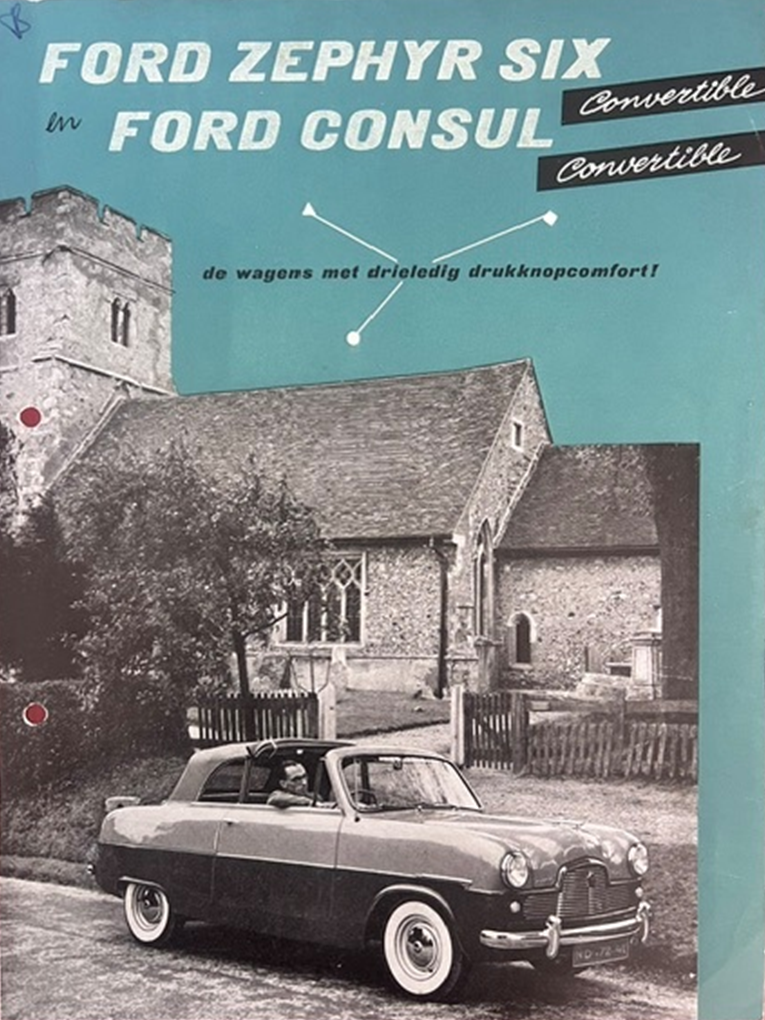 1953 Ford Zephyr Six, Consul convertible original sales brochure
