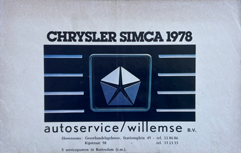 1978 Chrysler France Model range original sales brochure