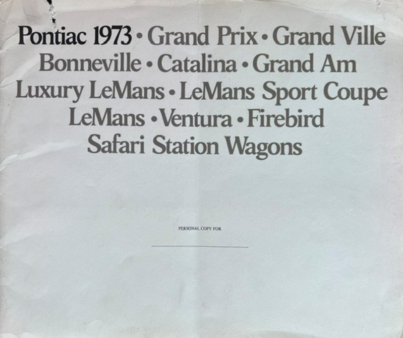 1973 Pontiac Model range original sales brochure