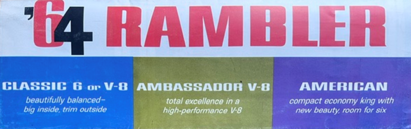 1964 Rambler Model range original sales brochure