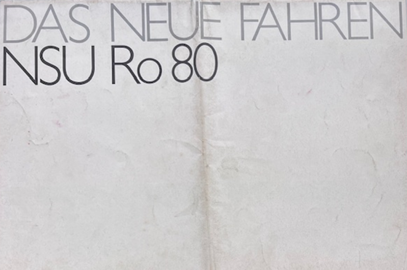 1969 NSU Ro 80 original sales brochure