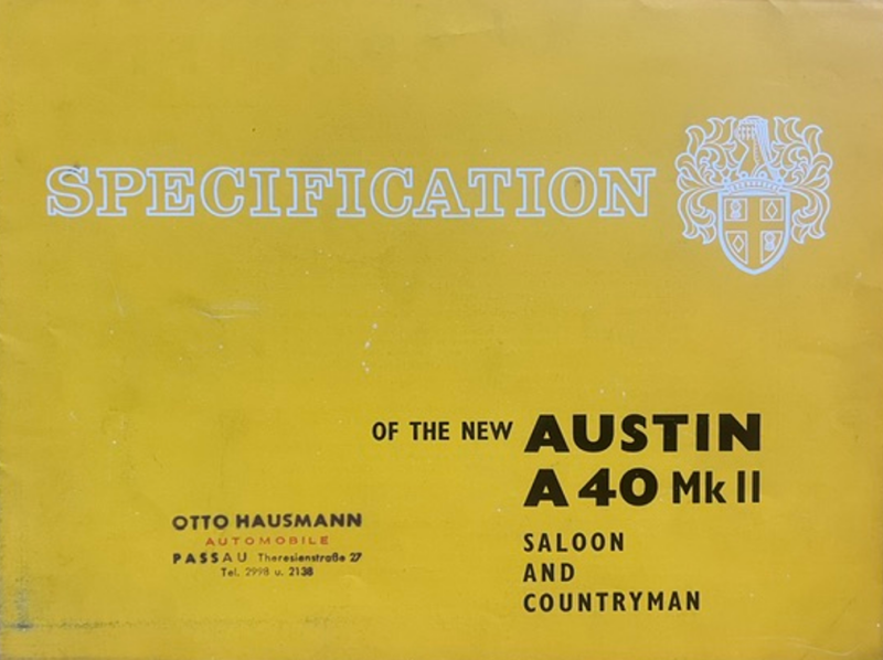1961 Austin A40 MkII original sales brochure