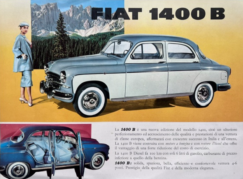 1958 Fiat 1400 B original sales brochure