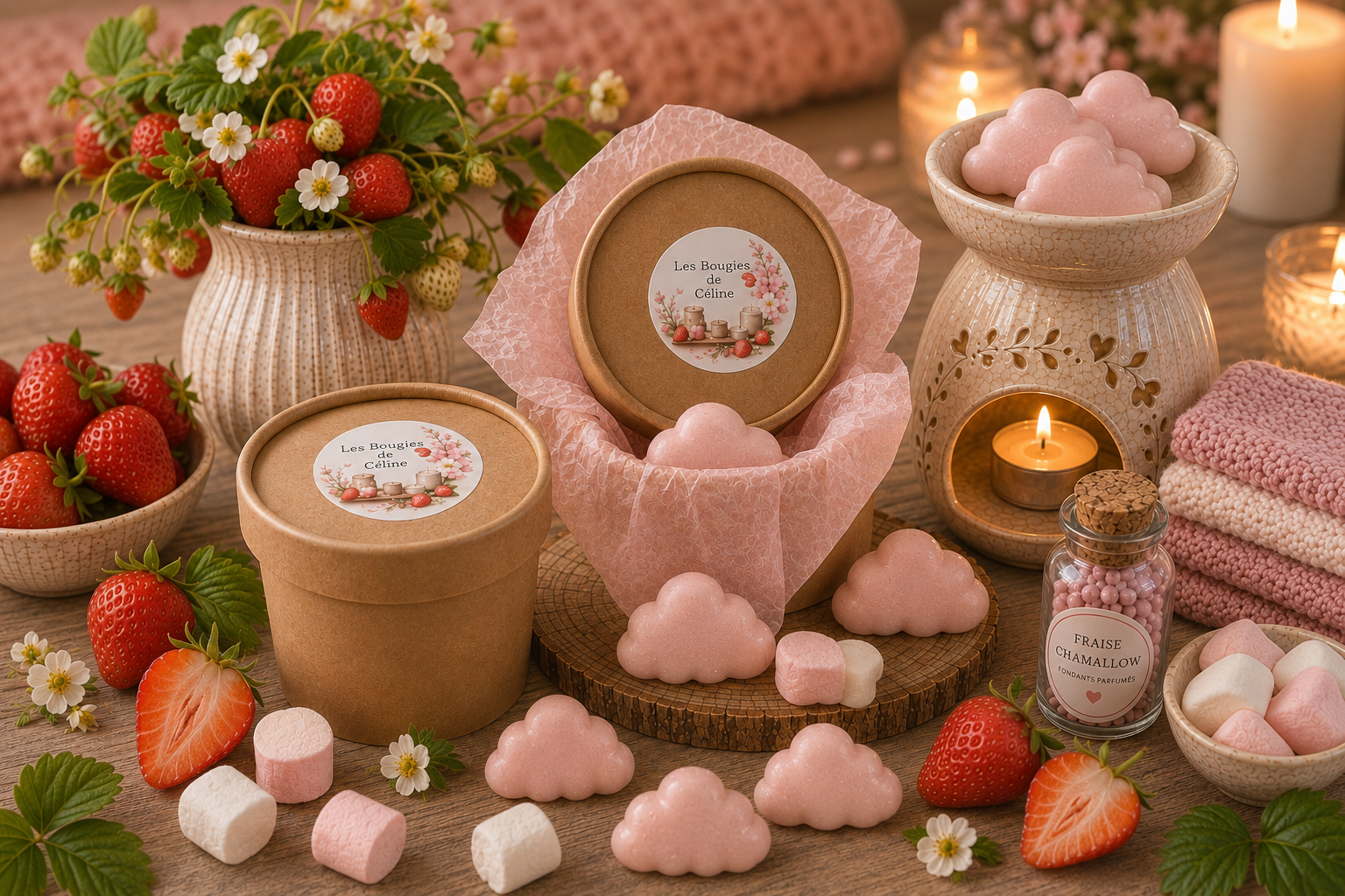 Boite de Fondants Fraise Chamallow