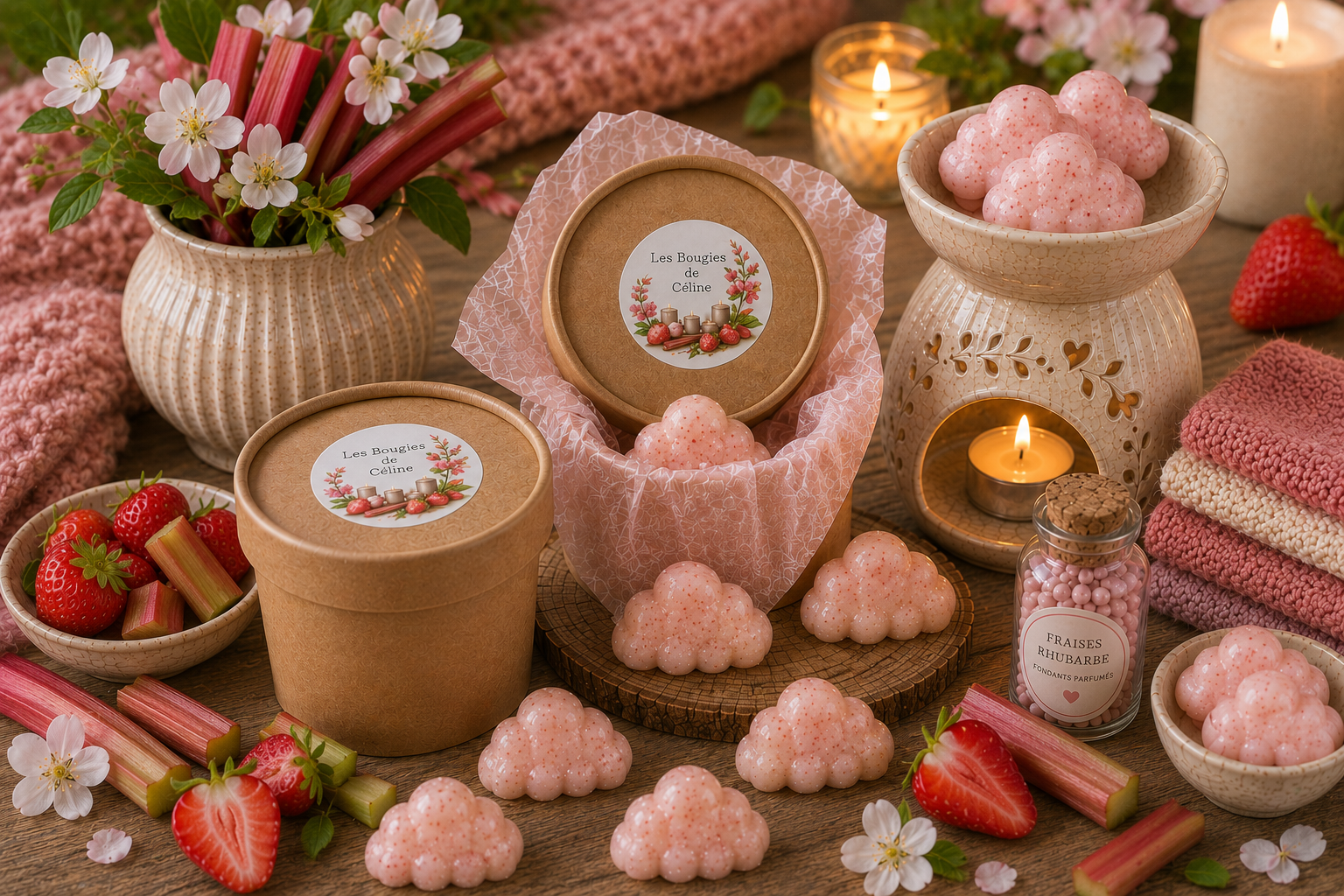 Boite de Fondants Parfumés Fraise Rhubarbe