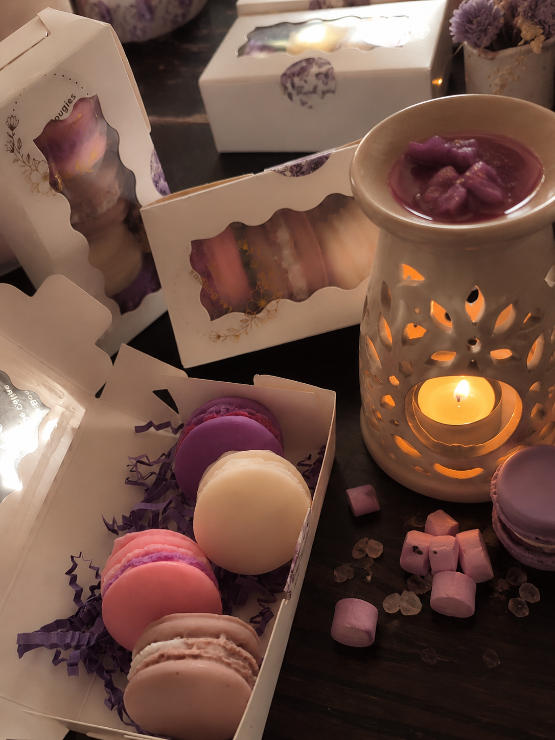 Coffret de 4 Macarons Parfumés "Les Sucrés"