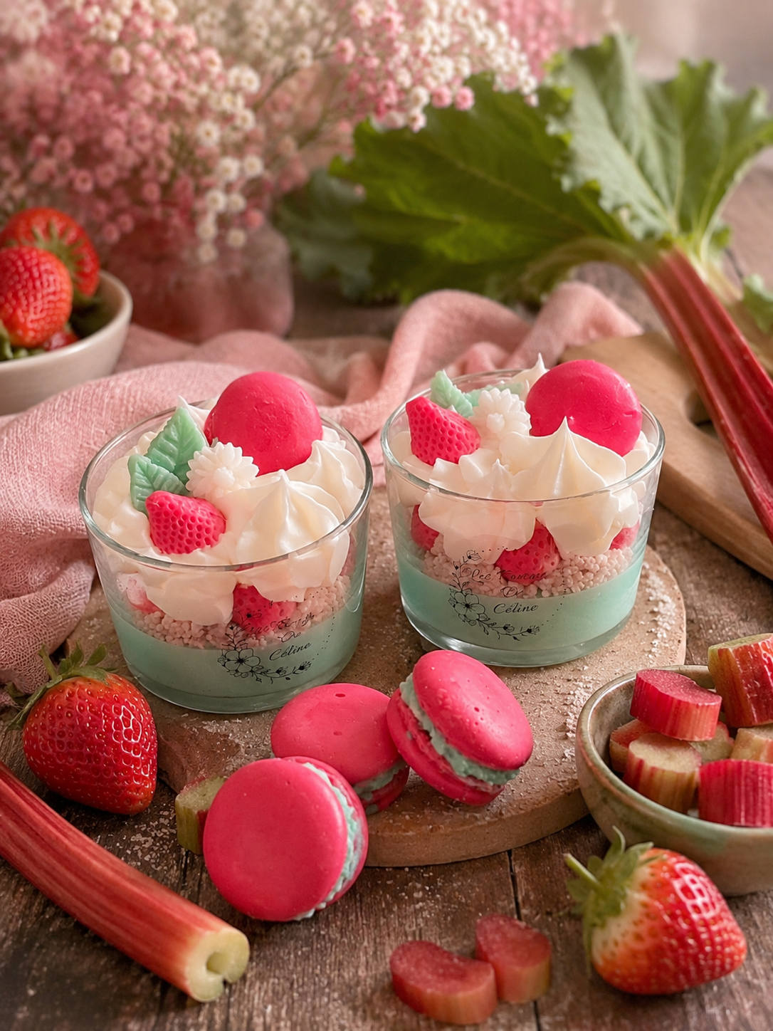 Bougie gourmande Fraise Rhubarbe
