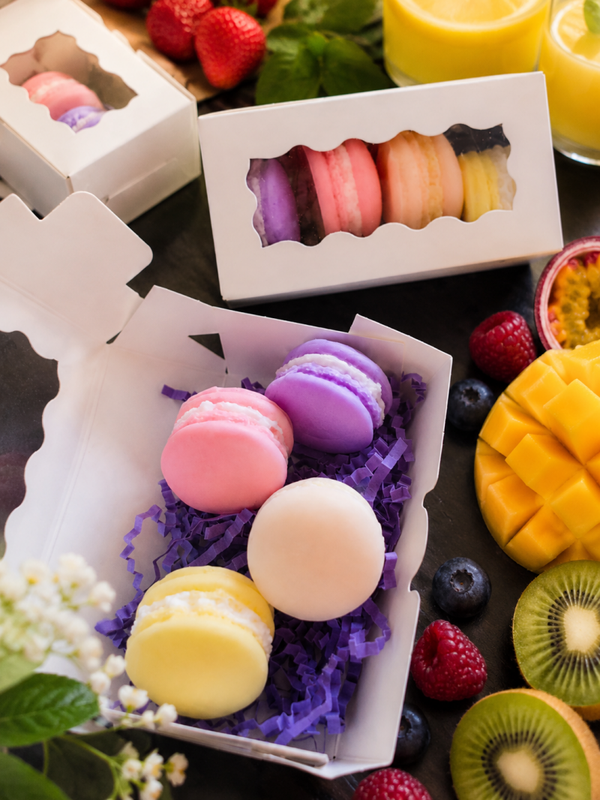 Coffret de 4 macarons parfumés "Les fruités"