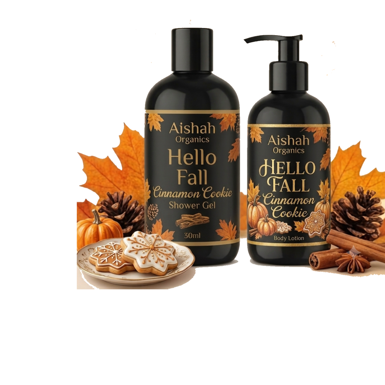 8 fl.ozs. Cinnamon Cookie Lotion/Gel Set