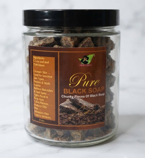 8 OZS. CHUNKY PIECES PURE BLACK SOAP