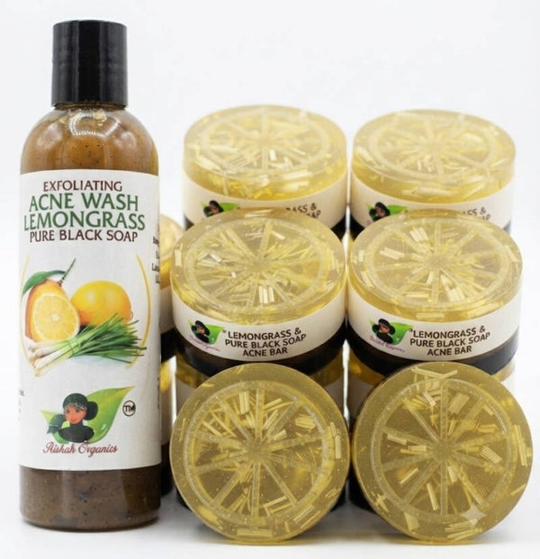 Lemongrass and Pure Black Soap - Acne Set