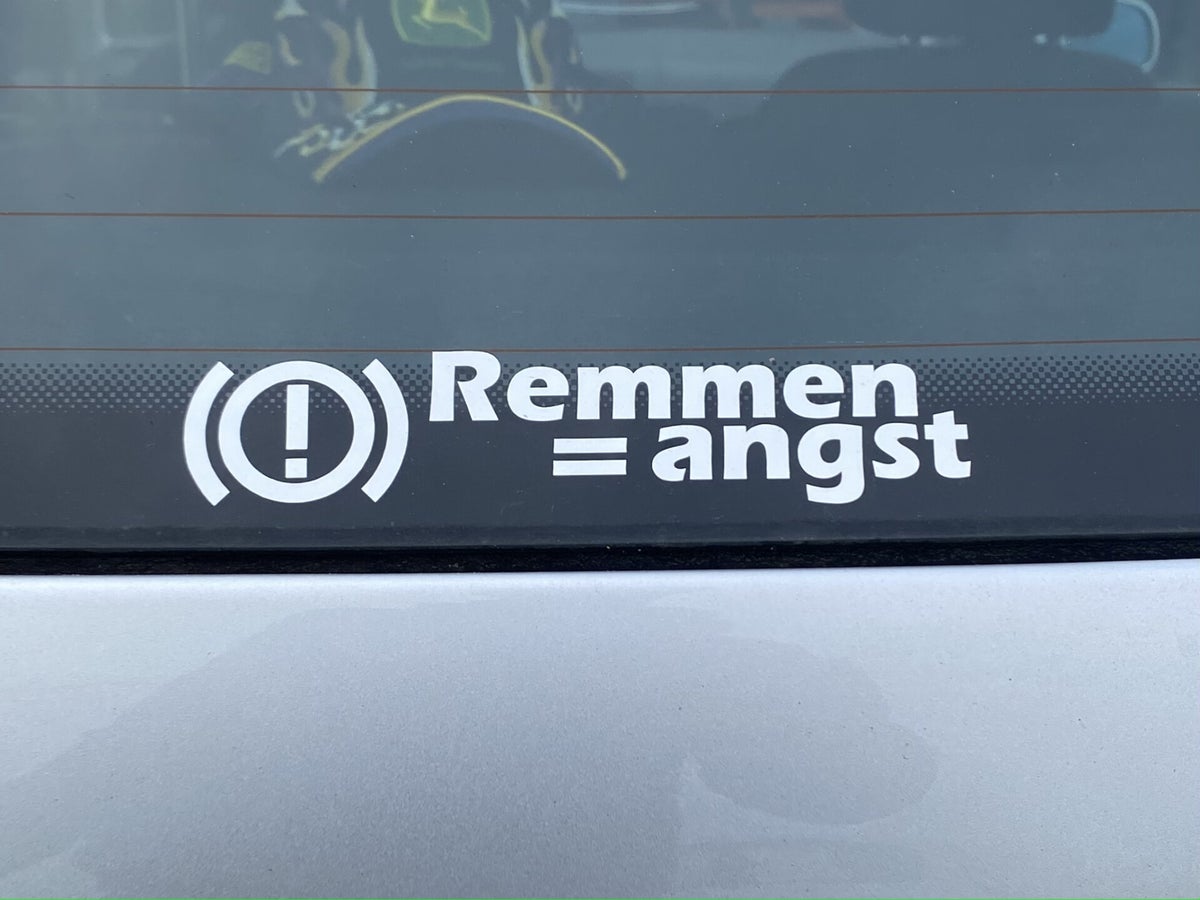 Remmen = Angst | Raamsticker