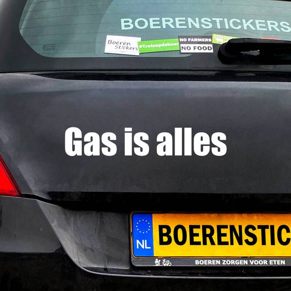 Gas is alles | Raamsticker