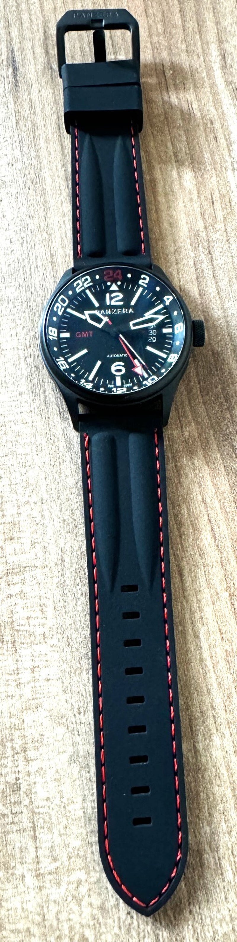 Panzera Flieger 45G Automatico Acciaio Blu Pelle Zaffiro Data GMT Panzera Flieger 45G Automatico Acciaio Blu Pelle Zaffiro Data GMT