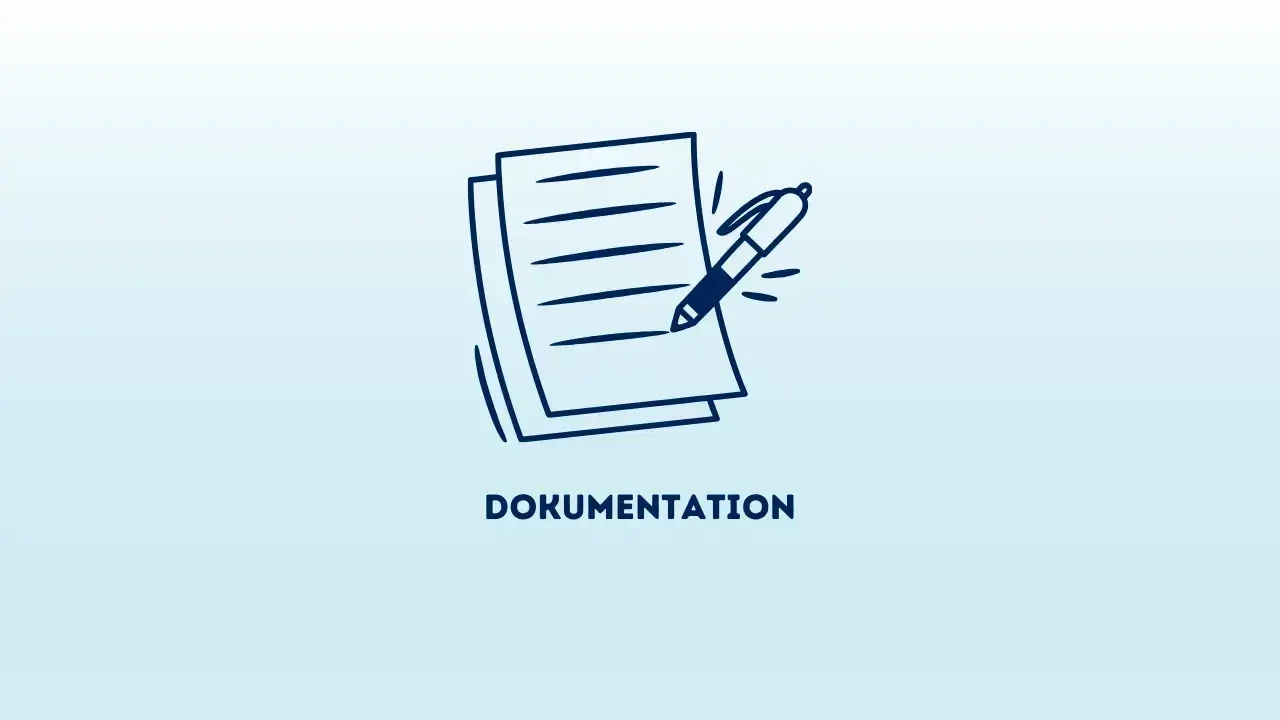 Dokumentation: Illustration von Unterlagen und Stift