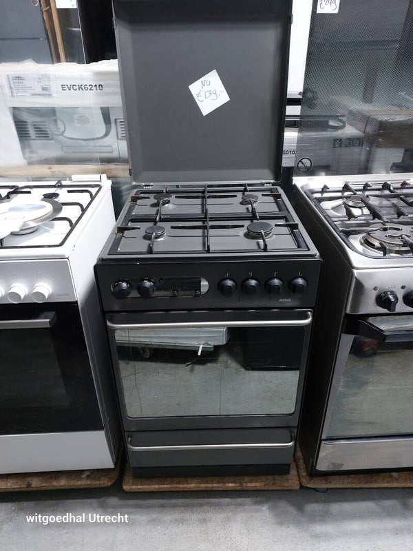 Gasfornuis  antraciet  met  heteluchtoven