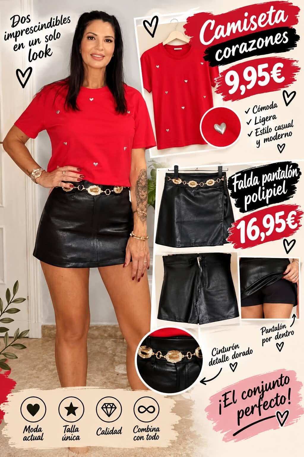 Camiseta corazones