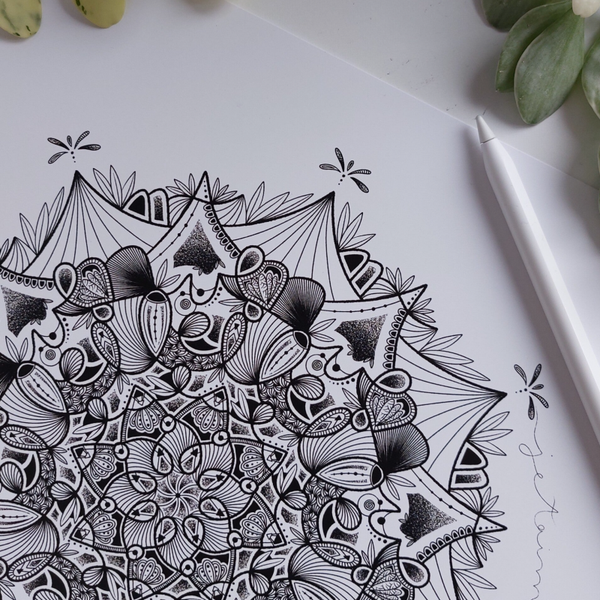 Mandala détaillé imprimé