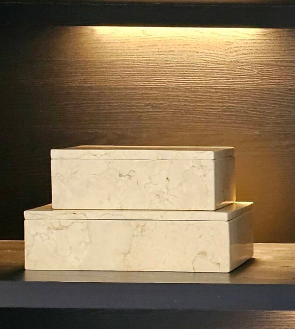 Marmeren Opbergdoos " Living " (set van 2)