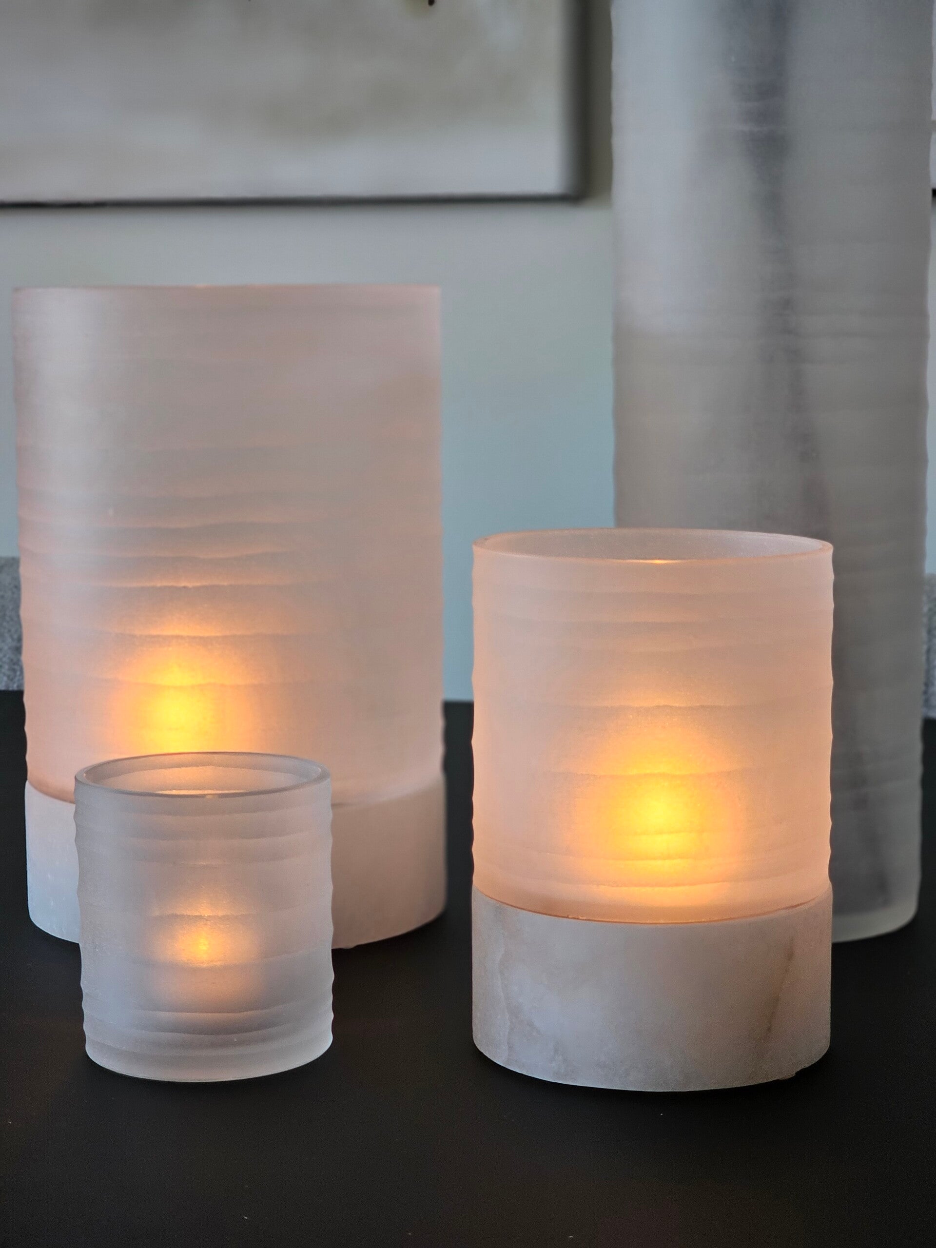 Windlicht Kalle frosted white Small