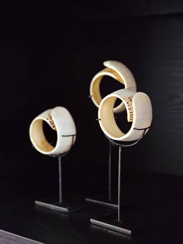 Moana schelpenringen op voet (set van 3)