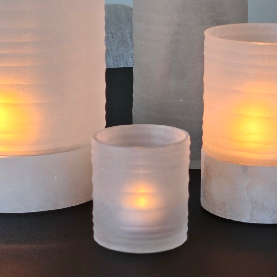 Theelichthouder Kalle frosted white XSmall