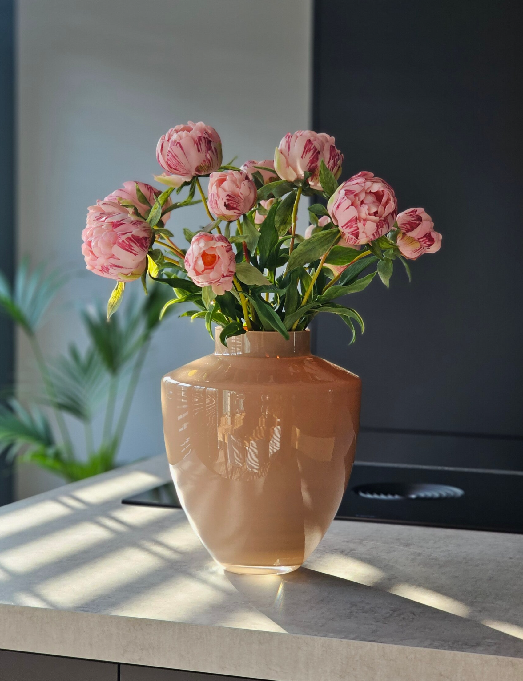 Real Touch Pioenrozen Roze Maat S 48 cm (Bundel van 3)