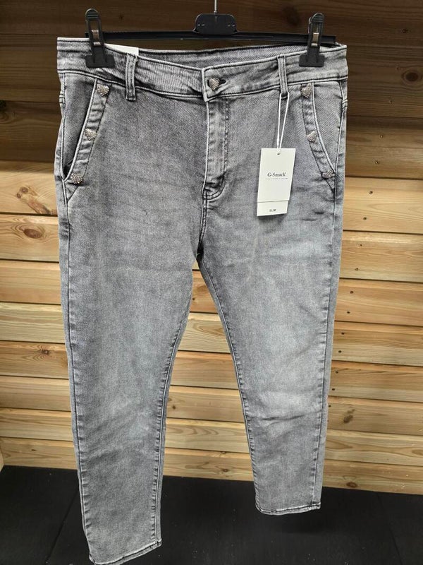 Jeans hart grijs G-Smack