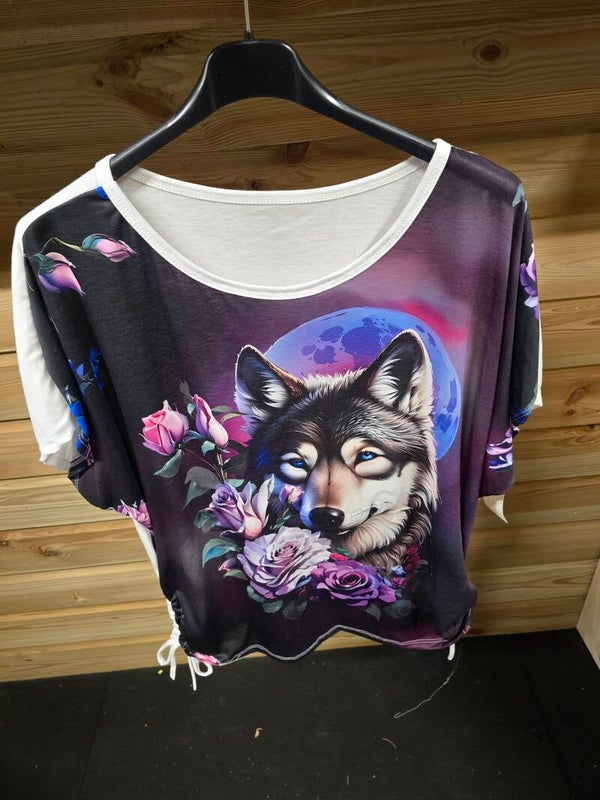 Shirt wolf paars