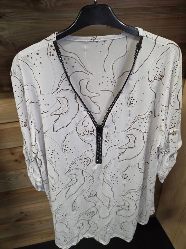 Print blouse rits