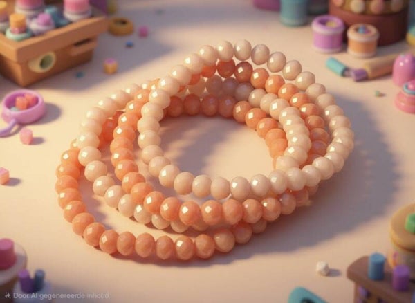 Glassbead Armband Zalm 6 MM