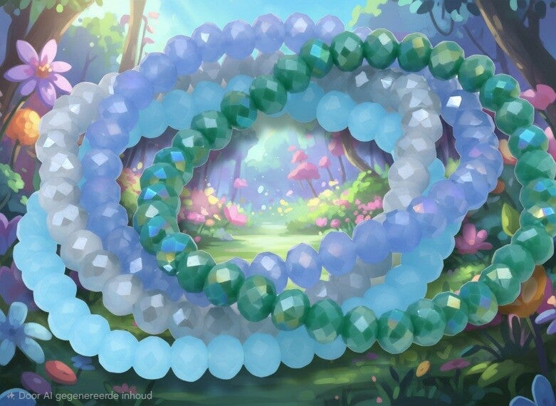 Glassbead Armband lichtblauw 6 MM