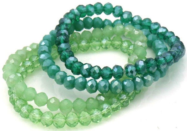 Glassbead Armband Mint/Groen 6 MM