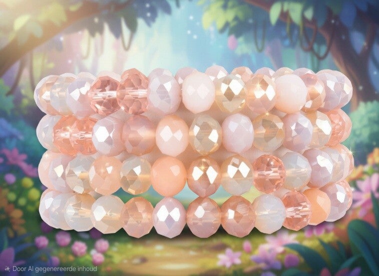 Glassbead Armband Pink 8 MM