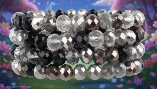 Glassbead Armband zwart 8 MM